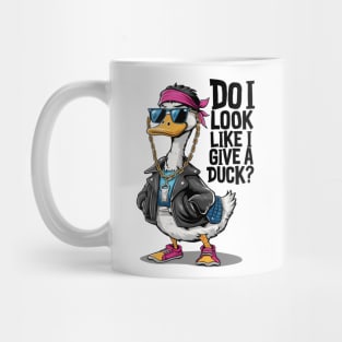 Cool Duck in Sunglasses and Leather Vest - Do I Look Like I Give a Duck? Mug